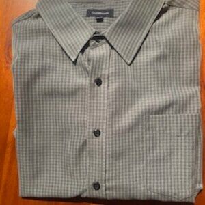 Croft & Barrow Men's Grey Checker Short Sleeve Box XXL